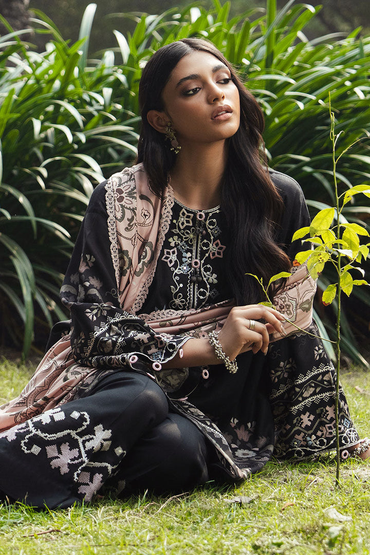 Cross Stitch - BLACK NOIR Marina Black Unstitch Suit For Women - 3 Piece