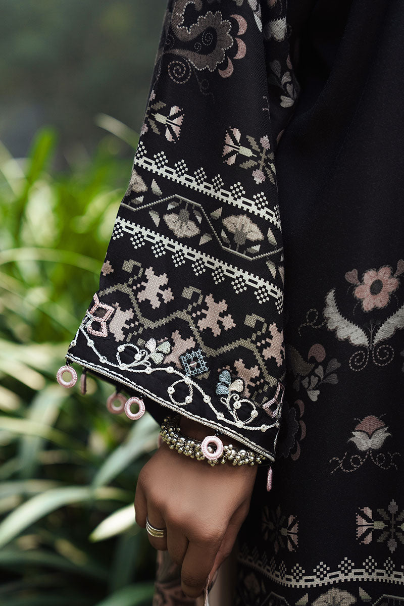 Cross Stitch - BLACK NOIR Marina Black Unstitch Suit For Women - 3 Piece