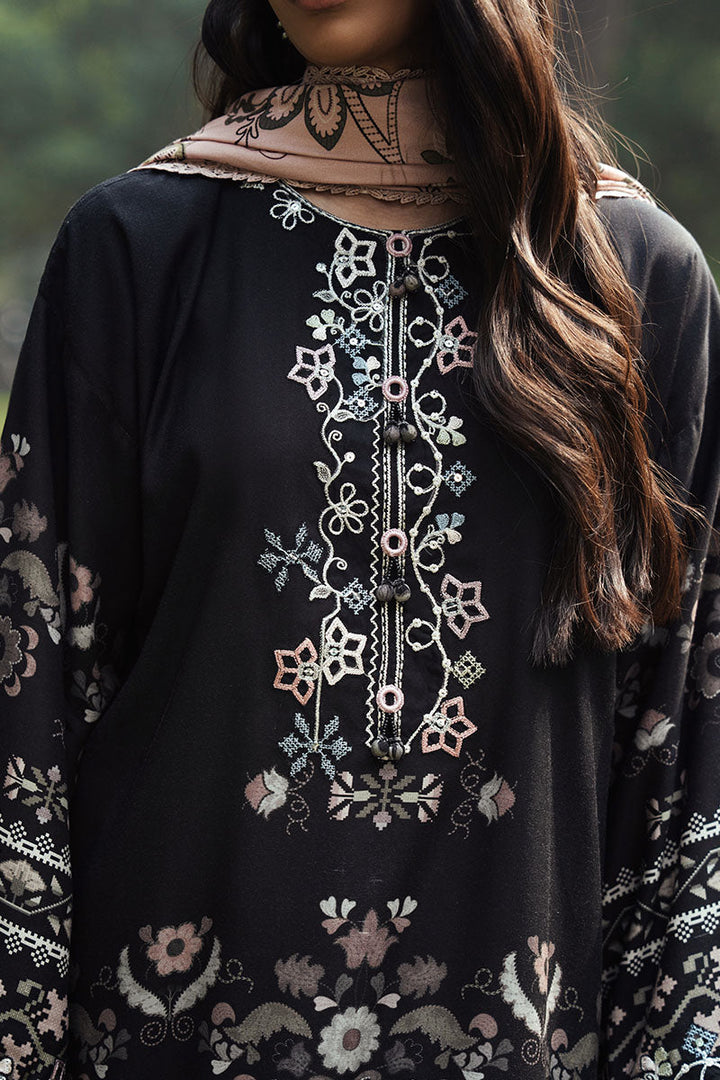 Cross Stitch - BLACK NOIR Marina Black Unstitch Suit For Women - 3 Piece