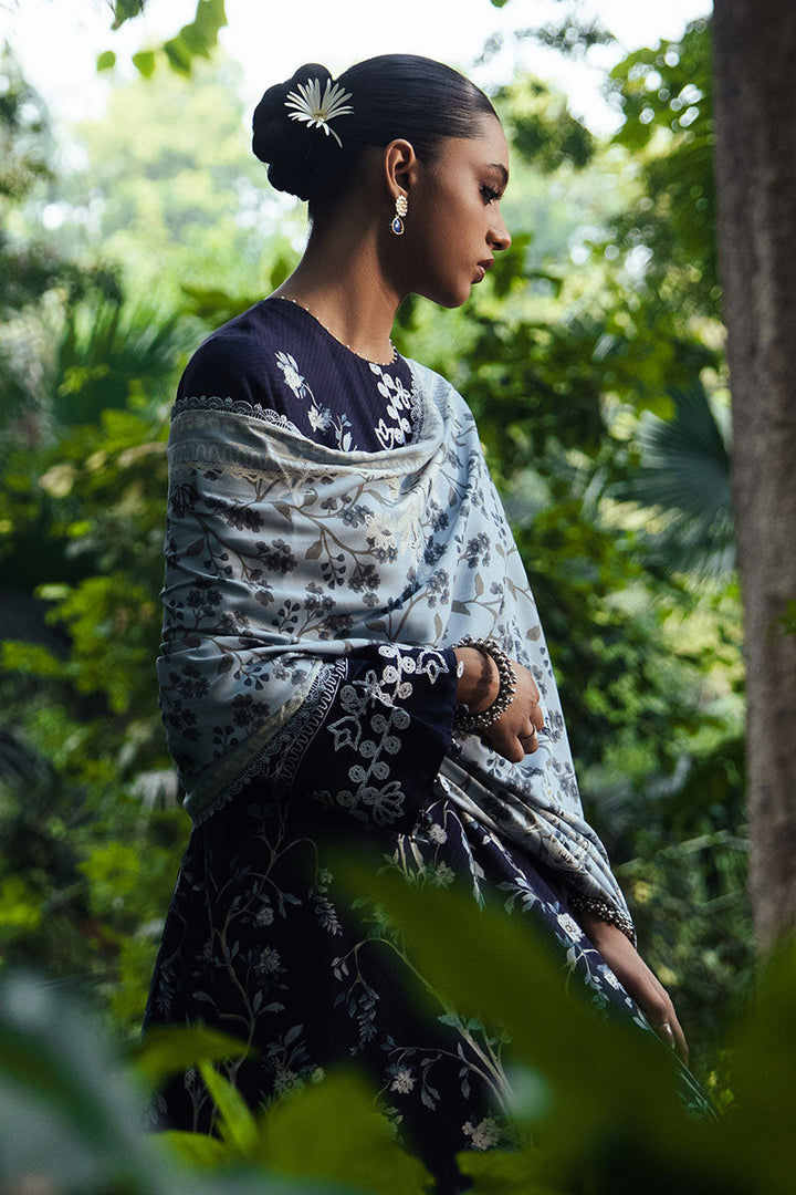 Cross Stitch - OCEAN BREEZE Marina Black Unstitch Suit For Women - 3 Piece