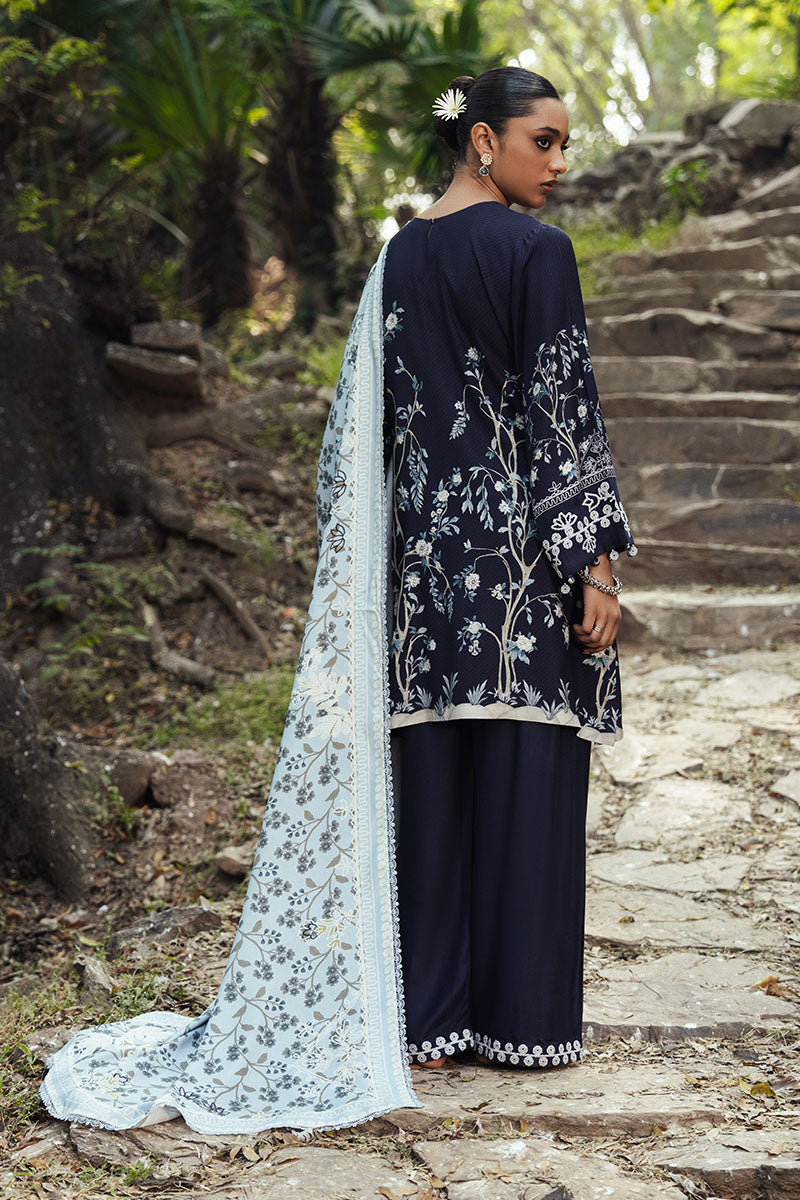 Cross Stitch - OCEAN BREEZE Marina Black Unstitch Suit For Women - 3 Piece