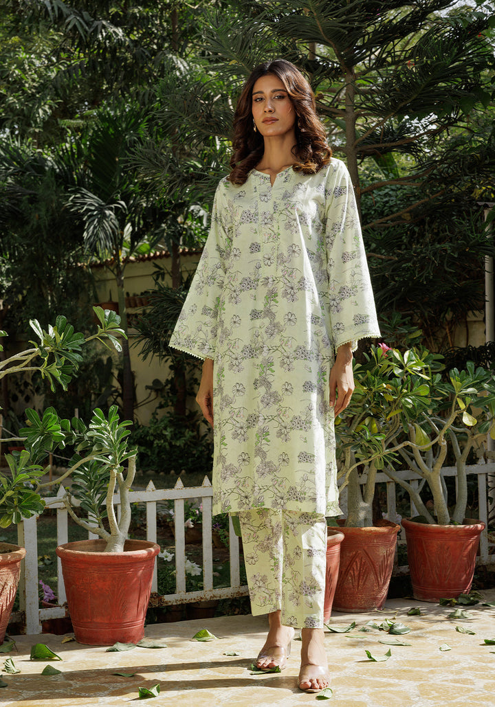 Zarasi - Lime Bloom - Stitched Lawn Suit - 2 Piece