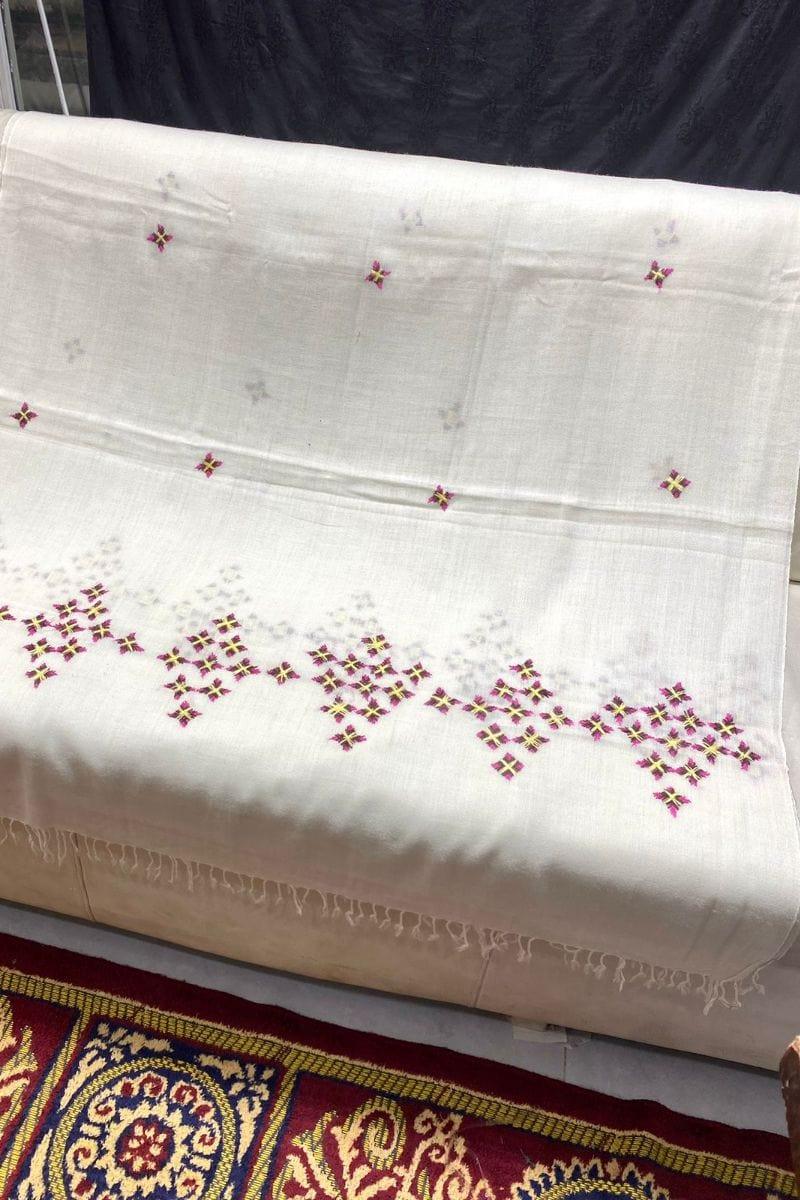 Design by Amina - Hand Work Thread Paka Work - Wool Shawl - 12 - Studio by TCS