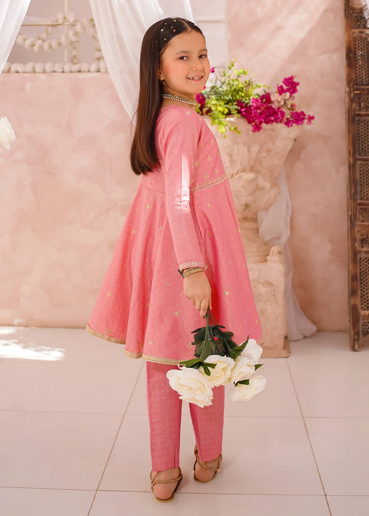 Modest - Cotton Lawn Embroidered Suit For Girl - Pink - 3 Piece