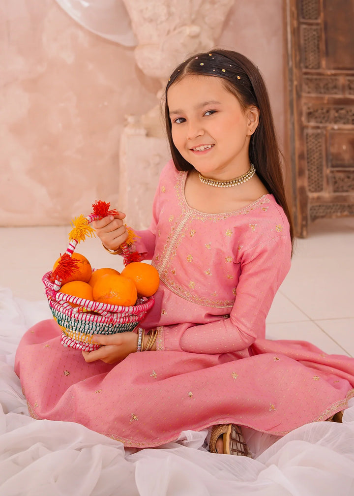 Modest - Cotton Lawn Embroidered Suit For Girl - Pink - 3 Piece