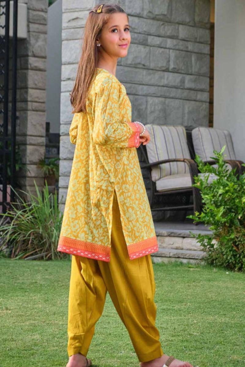 Oaks - Gold Fish Lawn Embroidered Shirt - 1 Piece - Studio by TCS