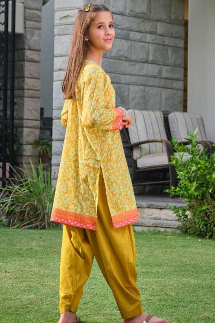 Oaks - Gold Fish Lawn Embroidered Shirt - 1 Piece - Studio by TCS