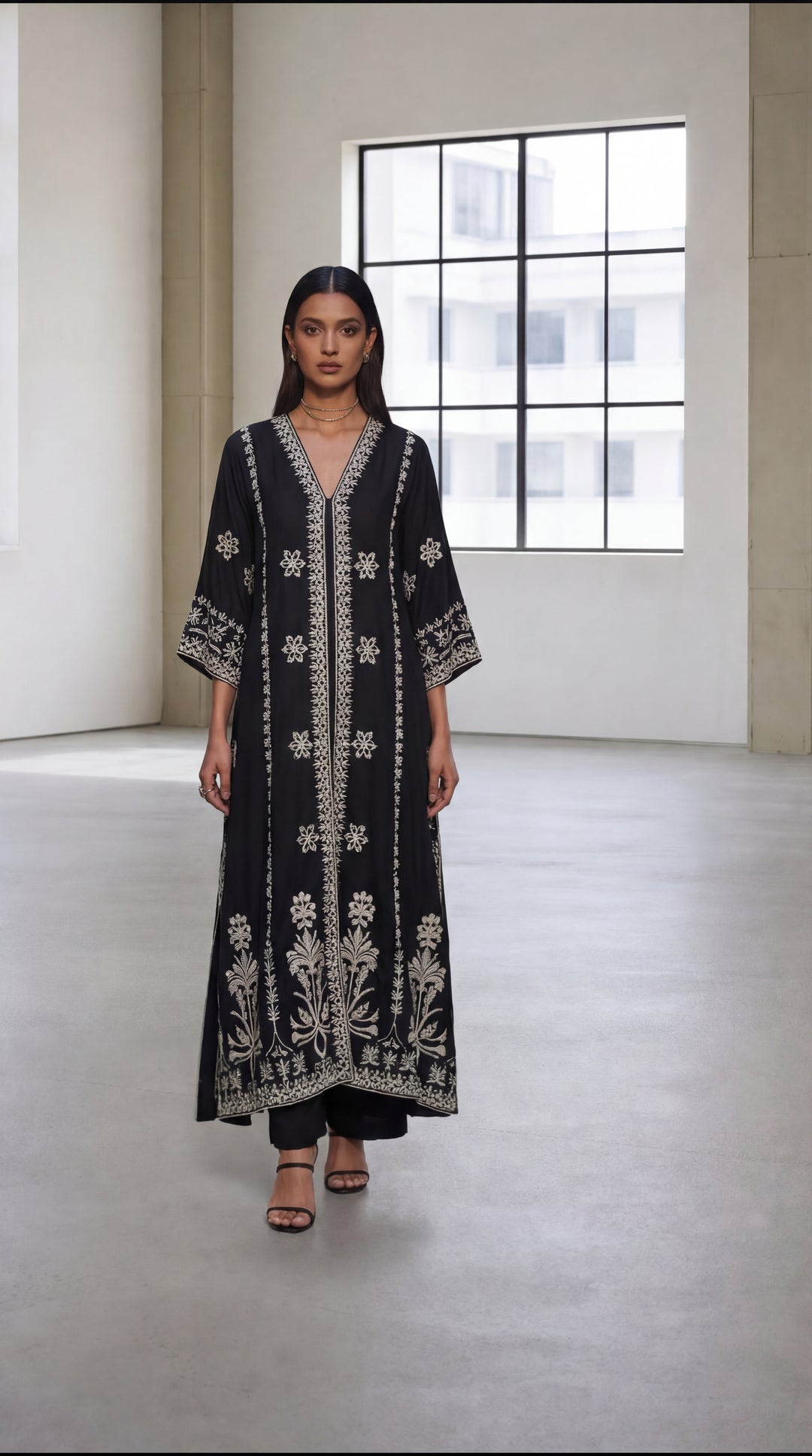 Reema Ahsan - Orlena Georget Suit For Women - Black and White - 2 Piece