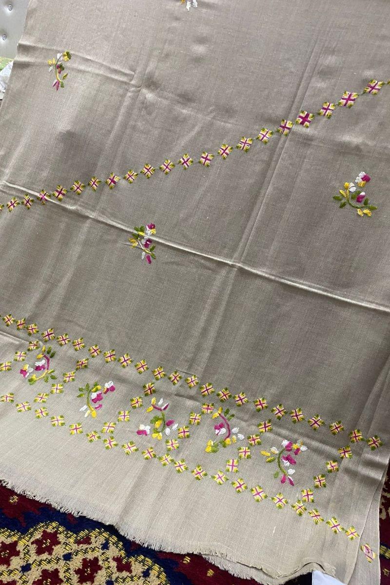 Design by Amina - Hand Work Thread Paka Work - Wool Shawl - 21 - Studio by TCS