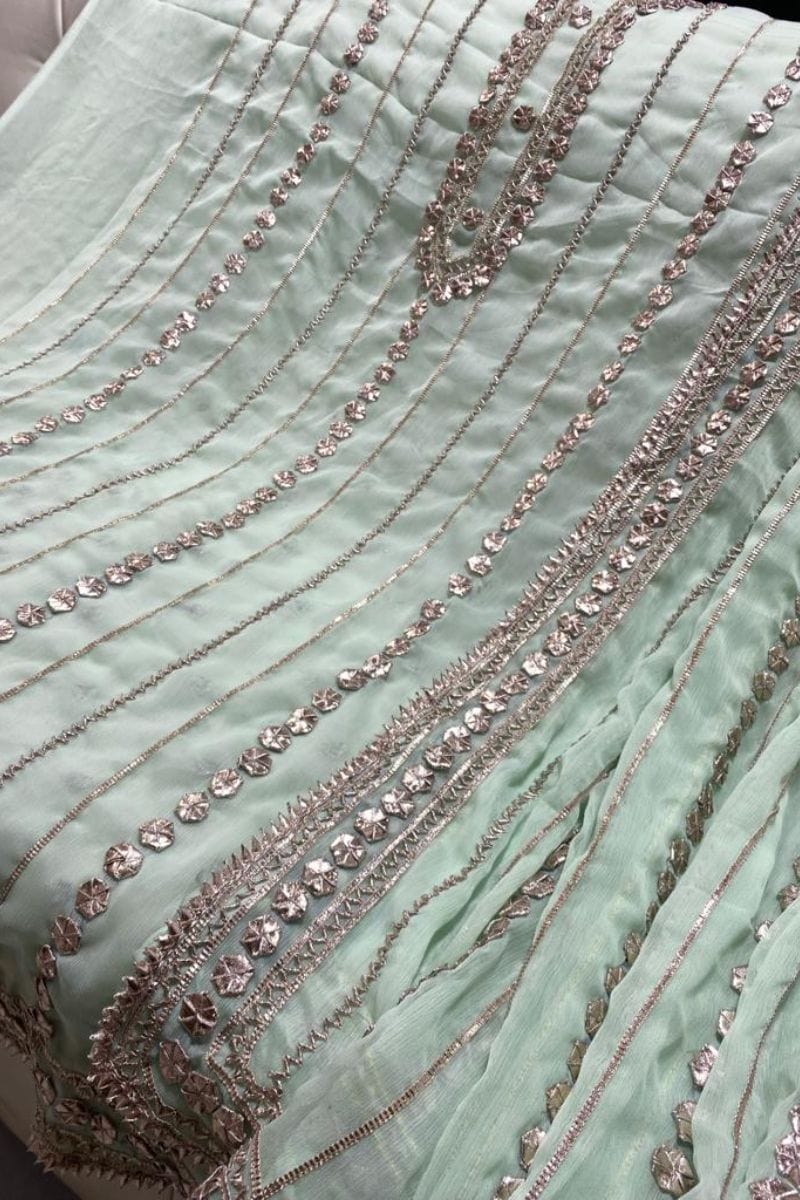 Design By Amina - Gota Hand work suit - Bamber Chiffon - 2 Piece - 22 - Studio by TCS