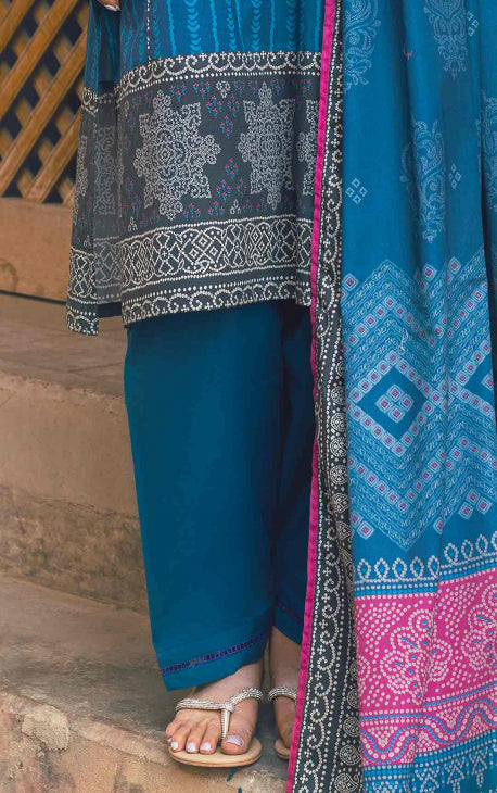 Oaks - Women Blue Lawn Shalwar  - 1 Piece