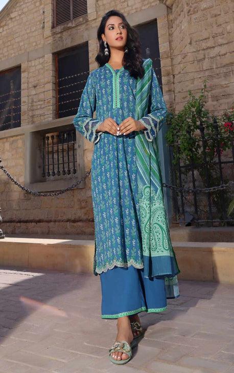 Oaks - Pine 3 Piece Lawn Embroidered - Unstitched - Studio by TCS