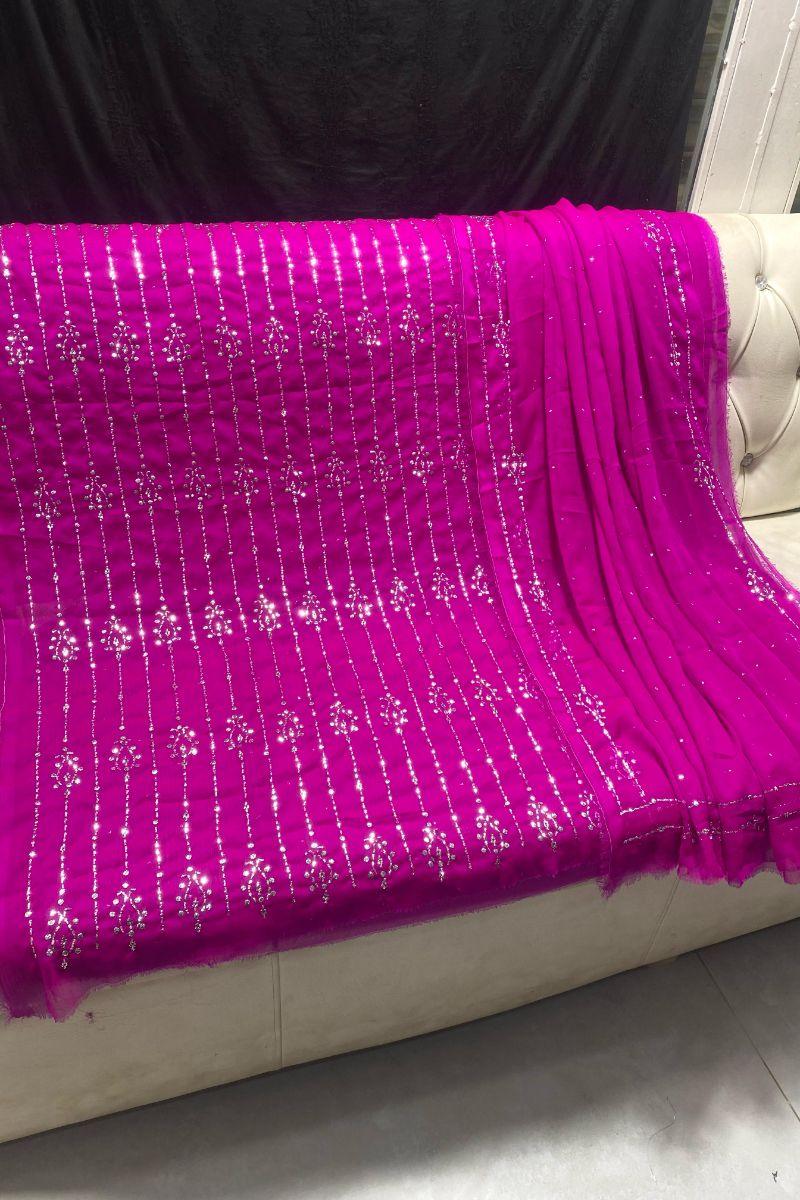 Designs By Amina - Mukesh work - Silver & gold - bamber chiffon - 2 Piece - Unstitch - 5