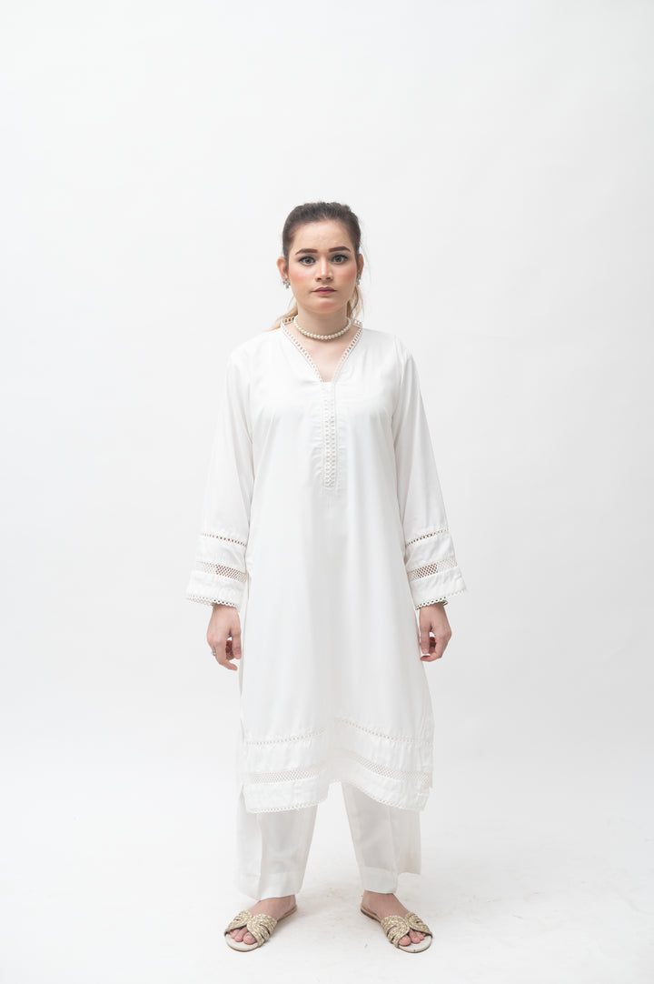 Alifyay - White - Blended - 2 Piece