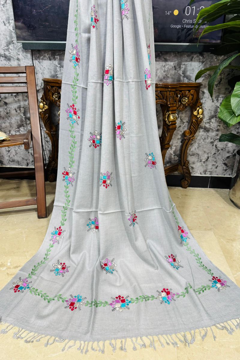Designs by Amina - Hand Work - Wool Shawl - 1 Piece - 9