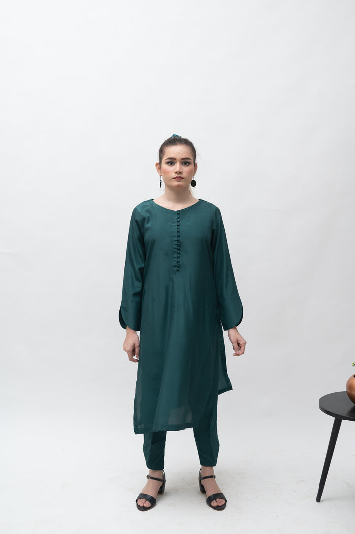 Alifyay - Green - Crepe - 3 Piece