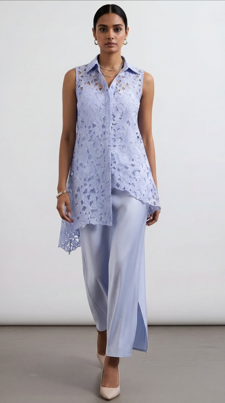 Reema Ahsan - Noa Organza Suit For Women - Light Blue - 3 Piece - Studio by TCS
