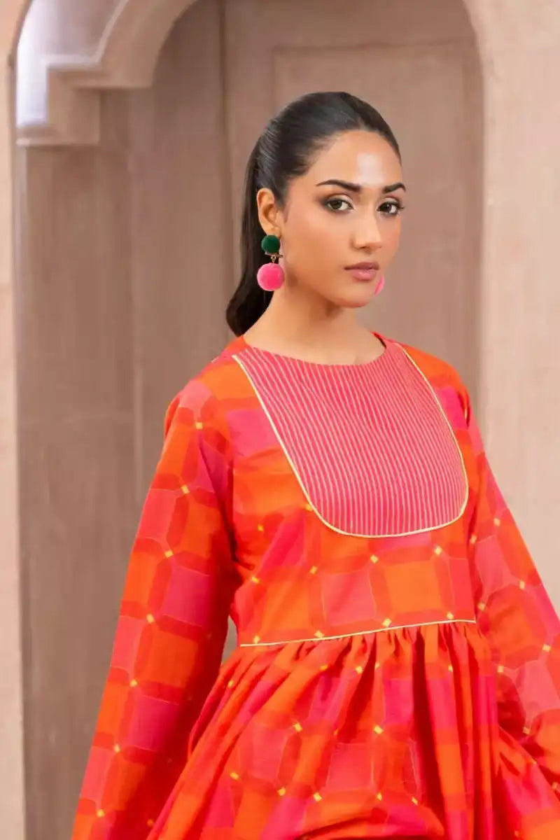 Ayla Studio - Barbara - Swiss Lawn - Pink & Orange - 1 Piece
