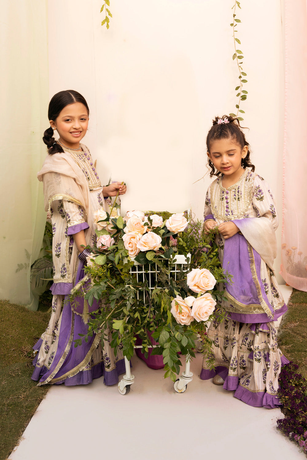 Hummingbirds - Heirloom Paisley Sharara For Girl