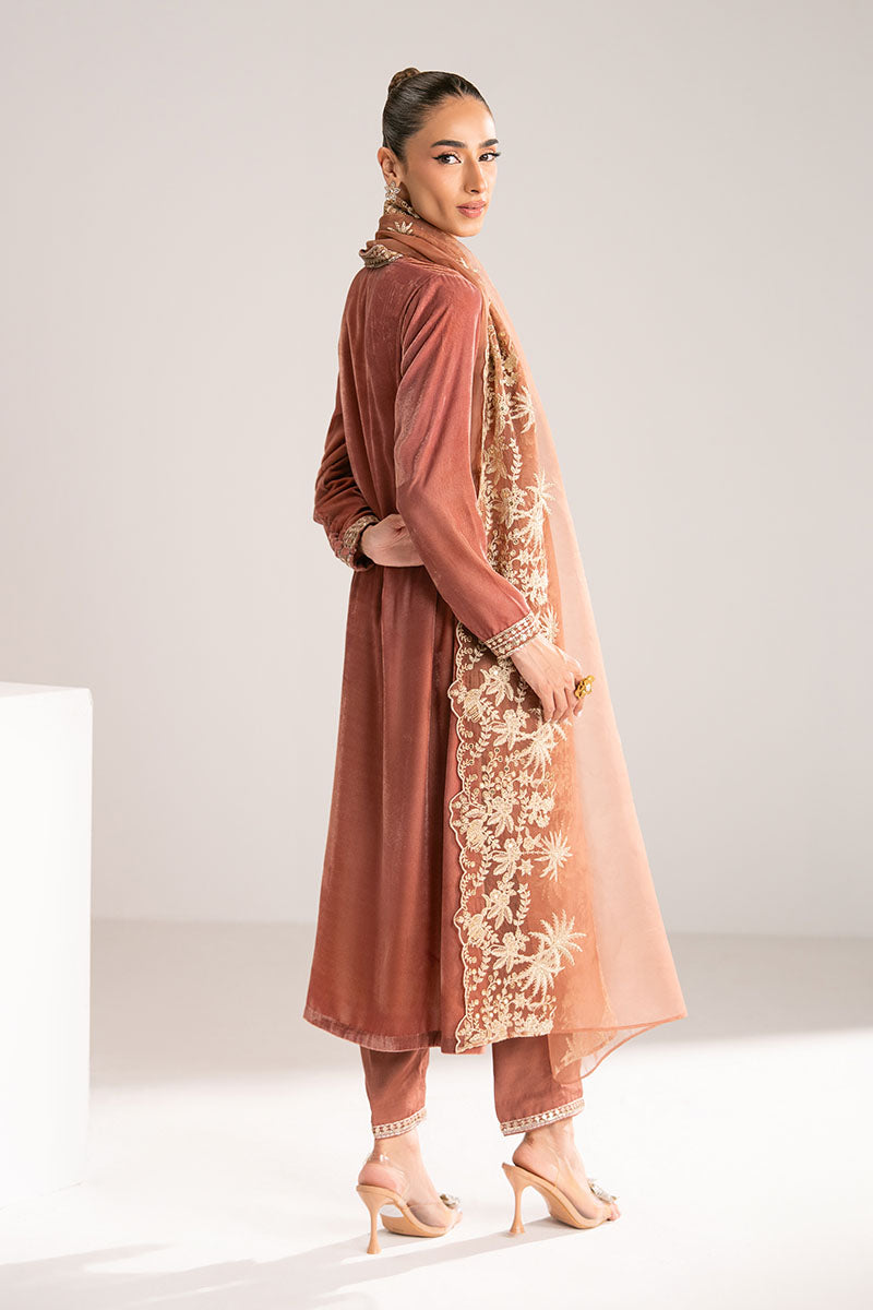 Cross Stitch - Blush Haze Velvet Suit For Women - Pink - 3 Piece