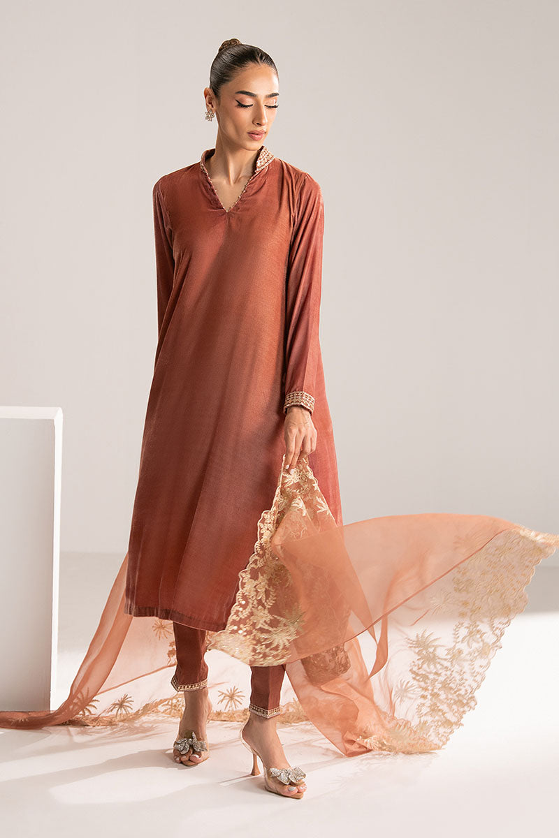 Cross Stitch - Blush Haze Velvet Suit For Women - Pink - 3 Piece