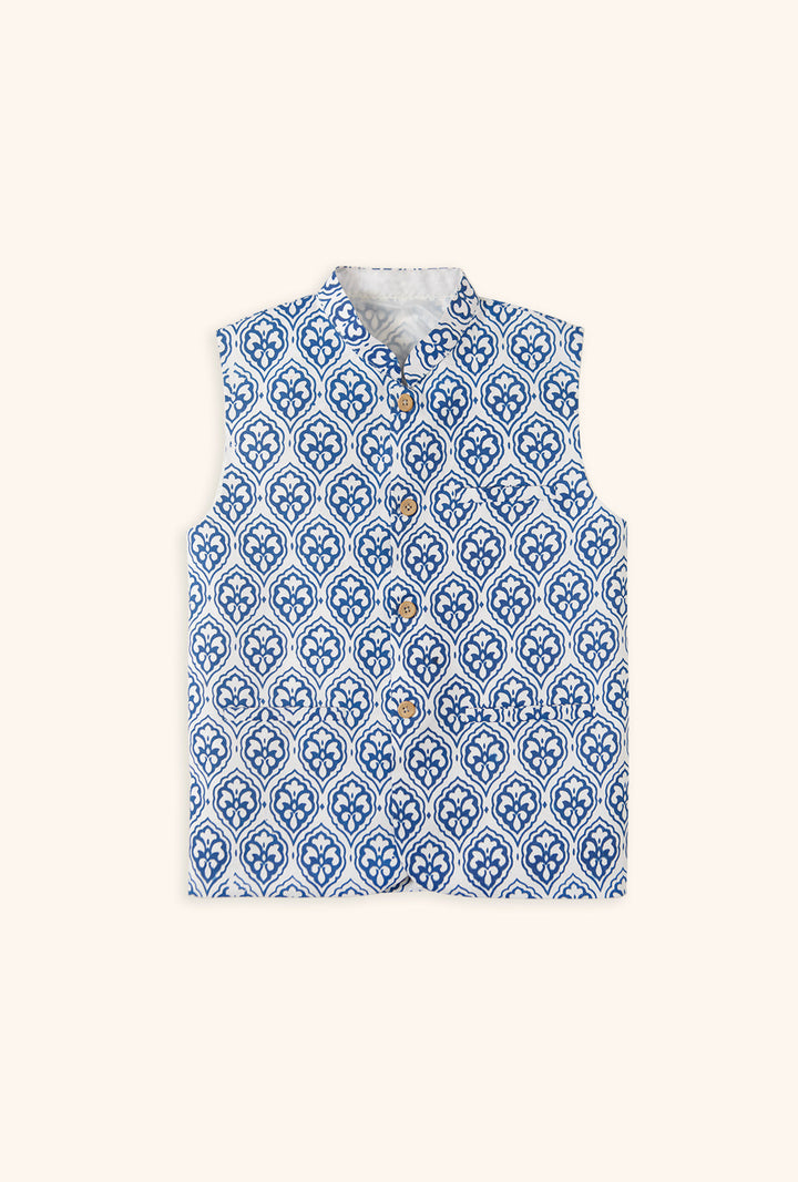 Hummingbirdspk - Icaria Waistcoat - Blue & White - 1 Piece