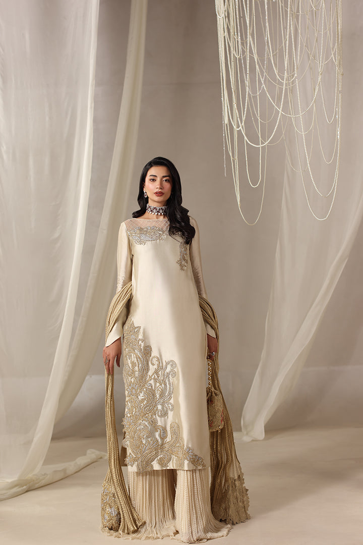 Musferah Saad - Lyra Tissue Silk Sharara For Women - 3 piece - Studio by TCS