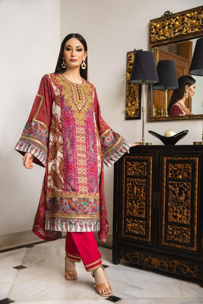 Shamaeel - Gulabo - This exquisite printed shirt with its captivating Kashmiri motifs and delicate embroidery - 2 Piece - Studio by TCS