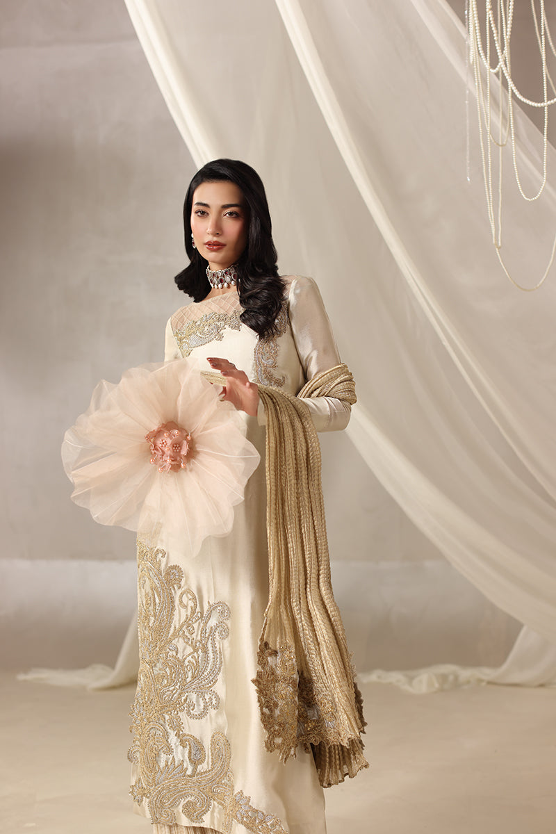 Musferah Saad - Lyra Tissue Silk Sharara For Women - 3 piece - Studio by TCS