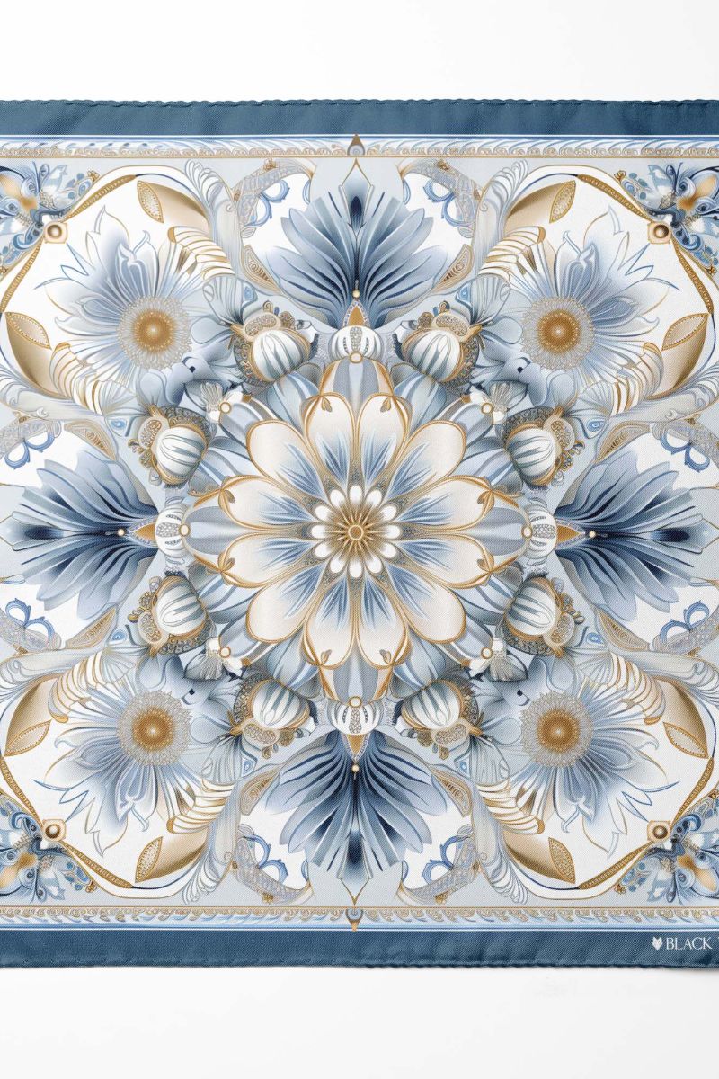 Black Wolf - LUXURY ARABIC SILK ASCOT - Feather Grey - 1 Piece