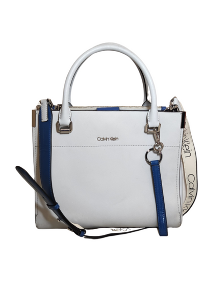 Calvin klein raelynn shop saffiano leather satchel