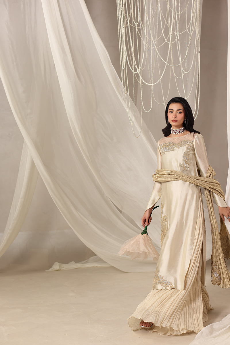 Musferah Saad - Lyra Tissue Silk Sharara For Women - 3 piece - Studio by TCS
