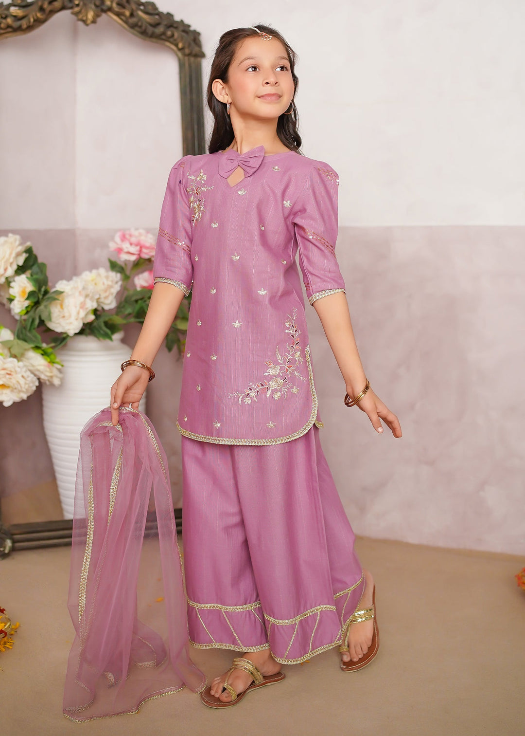 Modest - Embroidered Khaddar Suit For Girl - 3 Piece