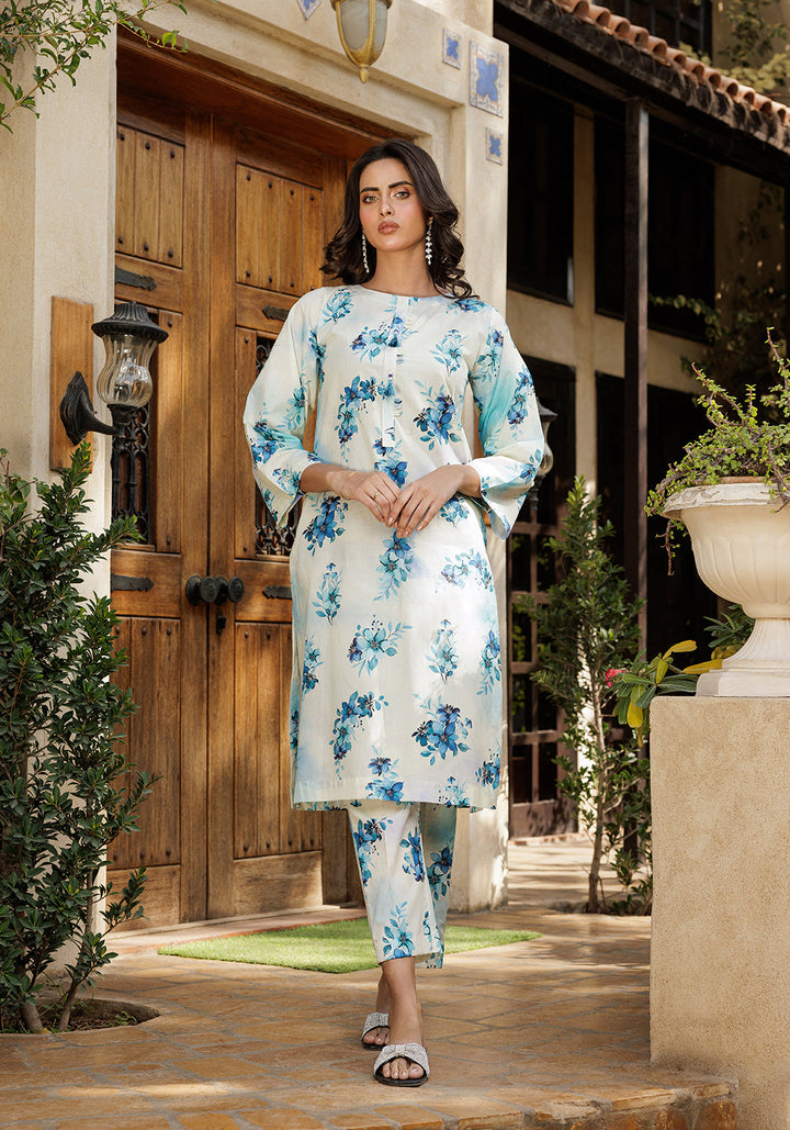 Zarasi - Azure Mist - Stitched Lawn Suit - 2 Piece