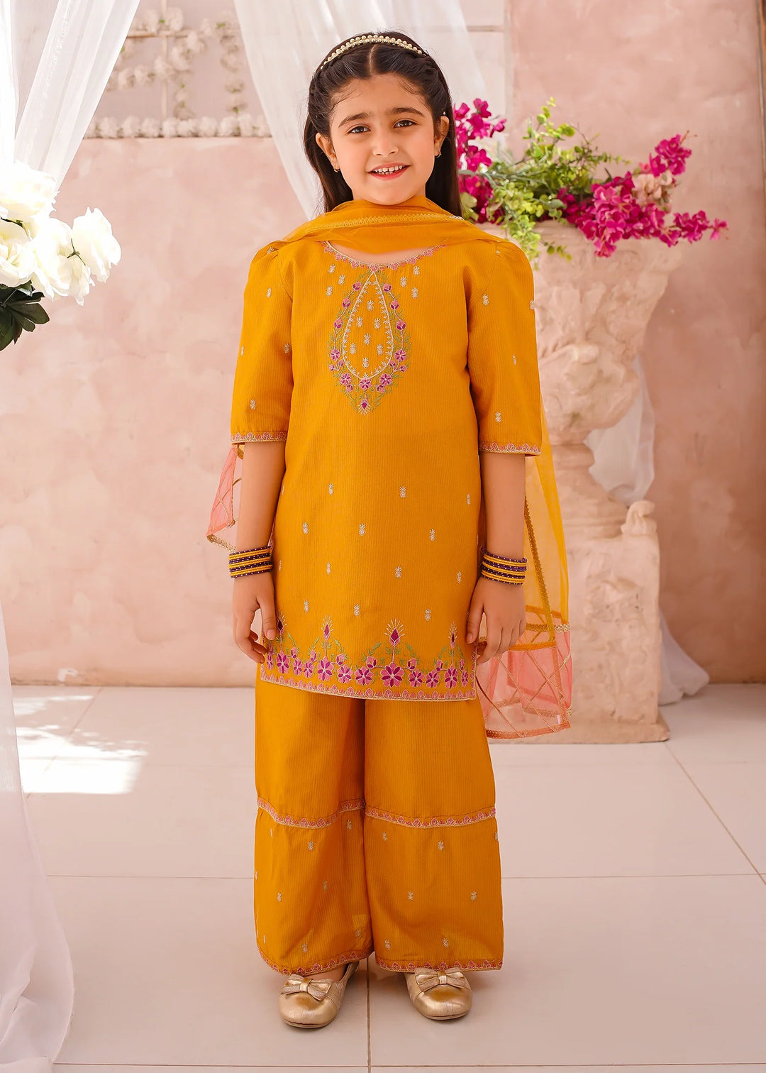 Modest - Cotton Lawn Embroidered Suit For Girl - 3 Piece