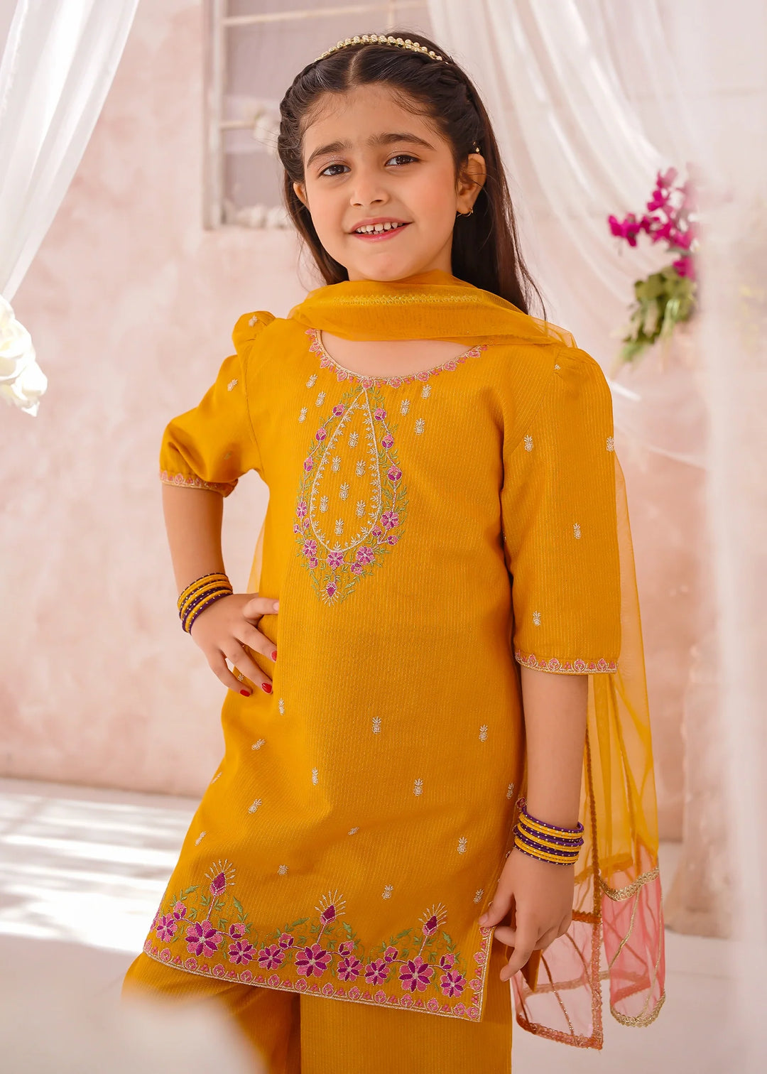 Modest - Cotton Lawn Embroidered Suit For Girl - 3 Piece