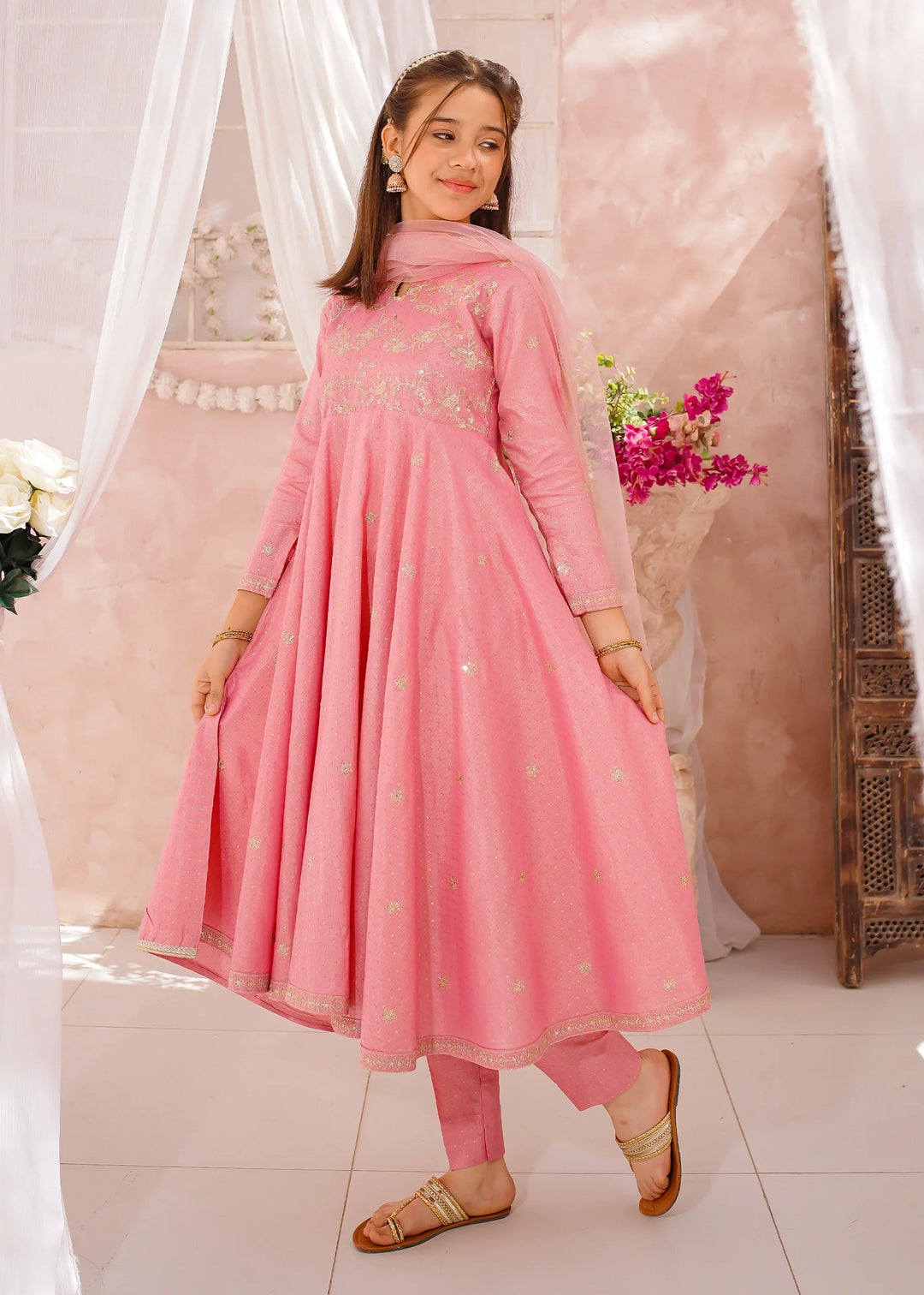 Modest - Cotton Lawn Embroidered Suit For Girl - 3 Piece