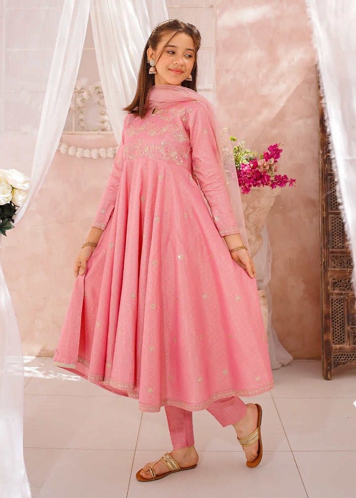 Modest - Cotton Lawn Embroidered Suit For Girl - 3 Piece