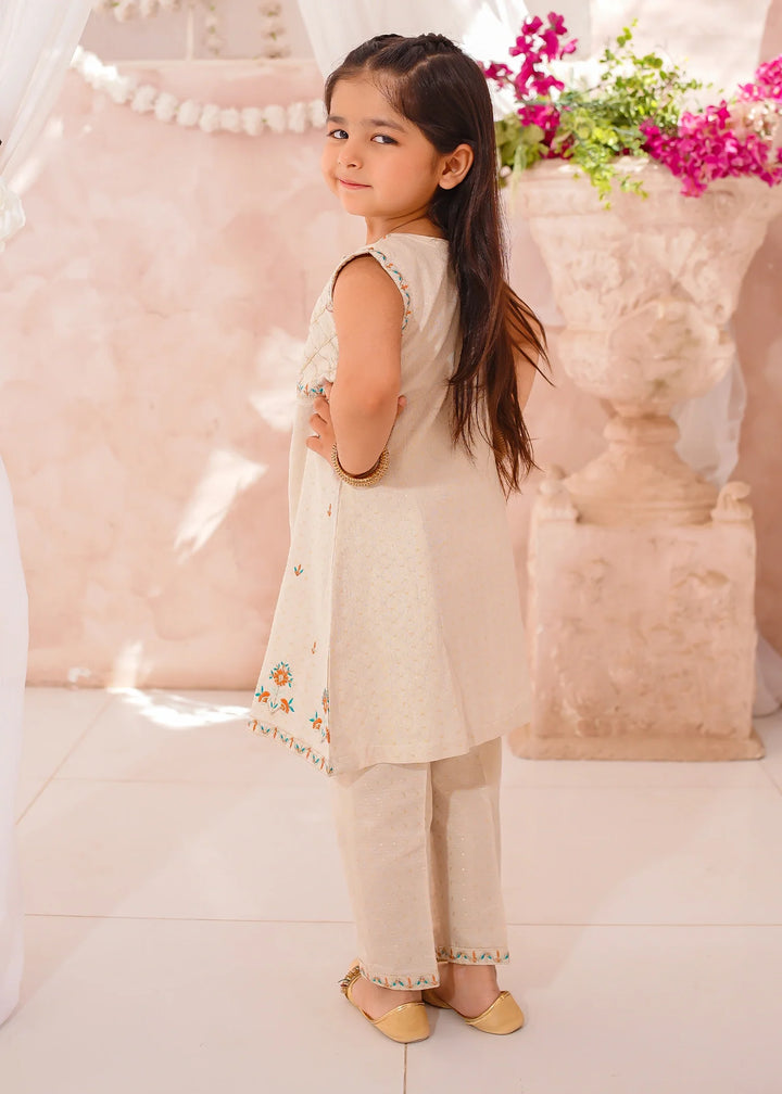 Modest - Cotton Lawn Embroidered Suit For Girl - White - 3 Piece