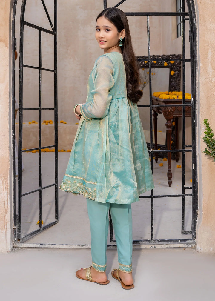 Modest - Maysuri Embroidered Frock For Girl -  3 Piece