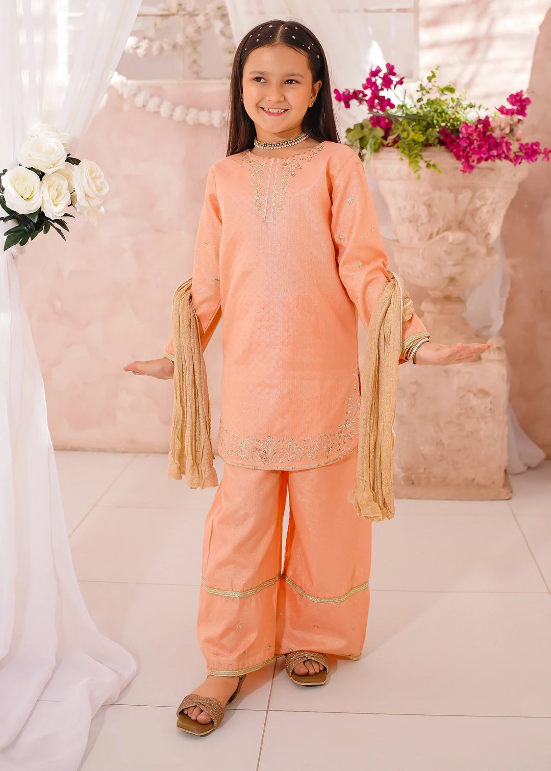 Modest - Cotton Lawn Embroidered Suit For Girl - 3 Piece