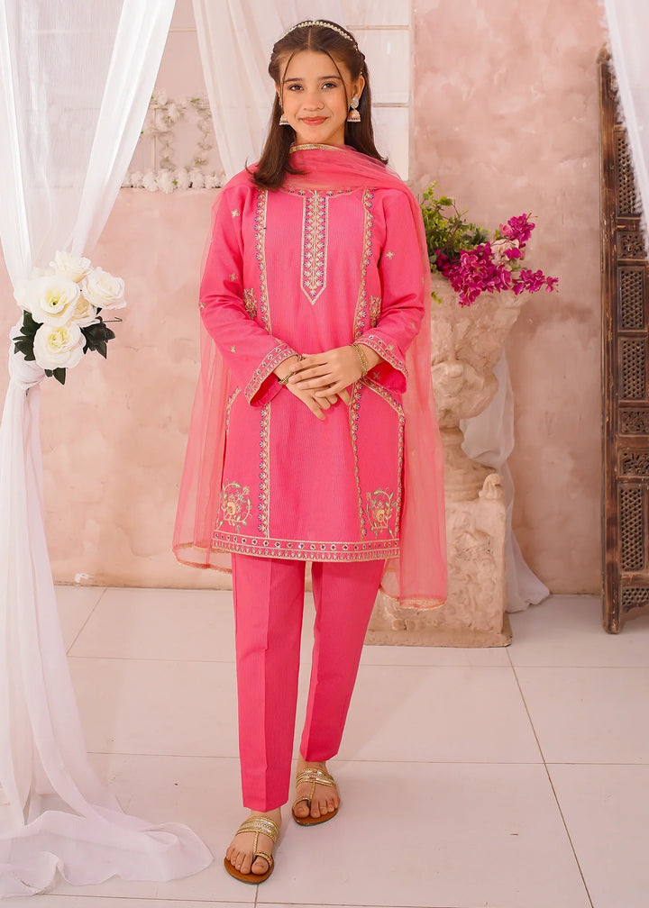 Modest - Cotton Lawn Embroidered Suit For Girl - 3 Piece