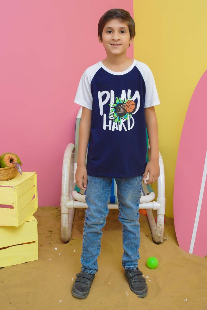 Modest - Basket Ball Graphic Tee - Blue - Jersey - 1 Piece