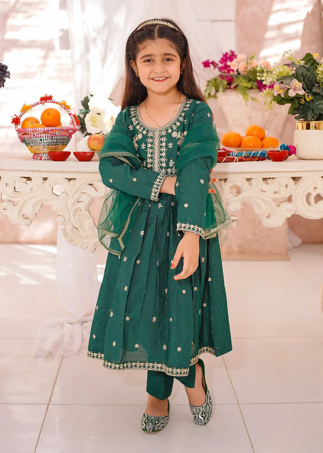 Modest - Cotton Lawn Embroidered Suit For Girl - 3 Piece