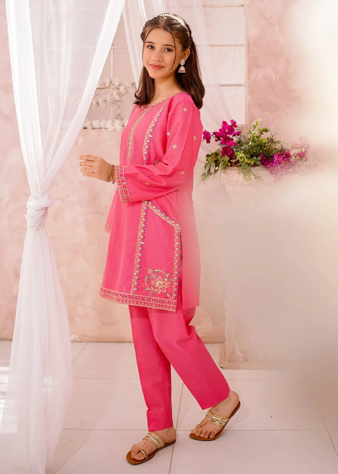 Modest - Cotton Lawn Embroidered Suit For Girl - 3 Piece
