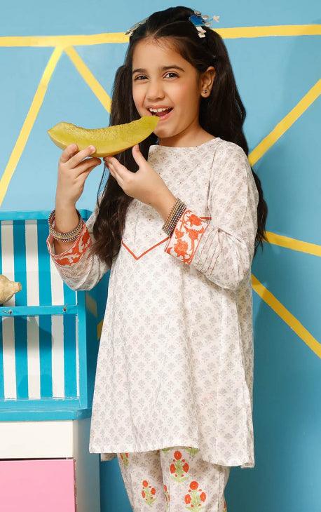Oaks - White and Grey Lawn Printed Kurti - 1 Piece - Studio by TCS