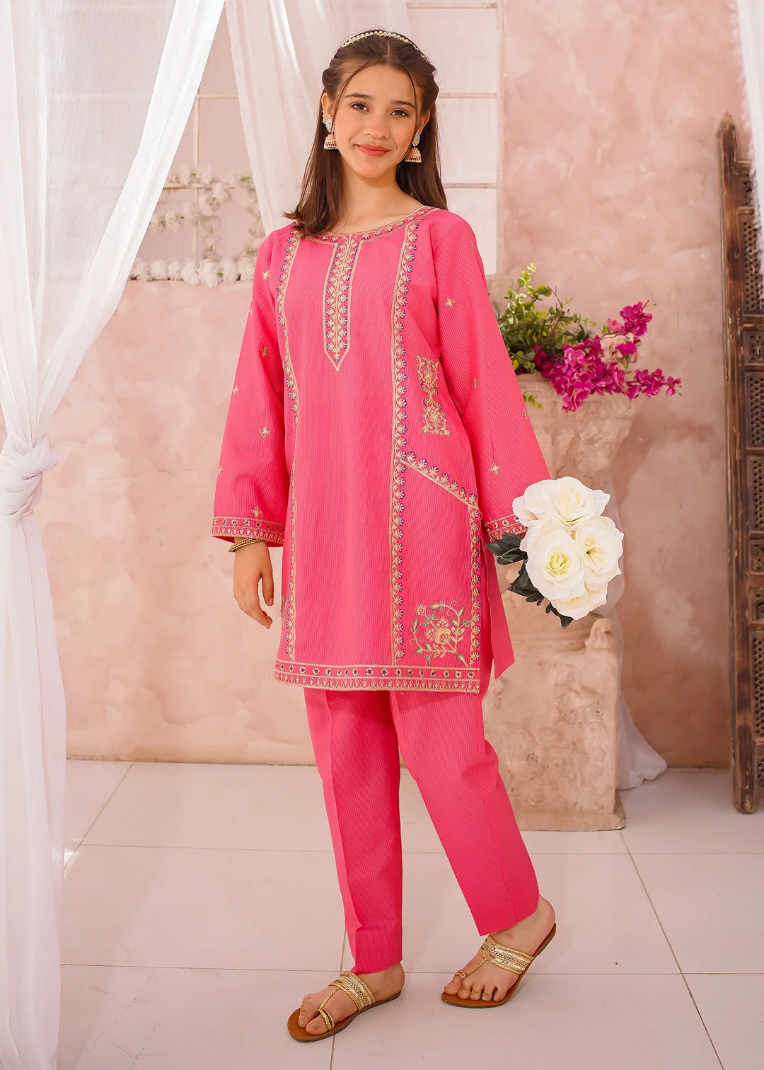 Modest - Cotton Lawn Embroidered Suit For Girl - 3 Piece