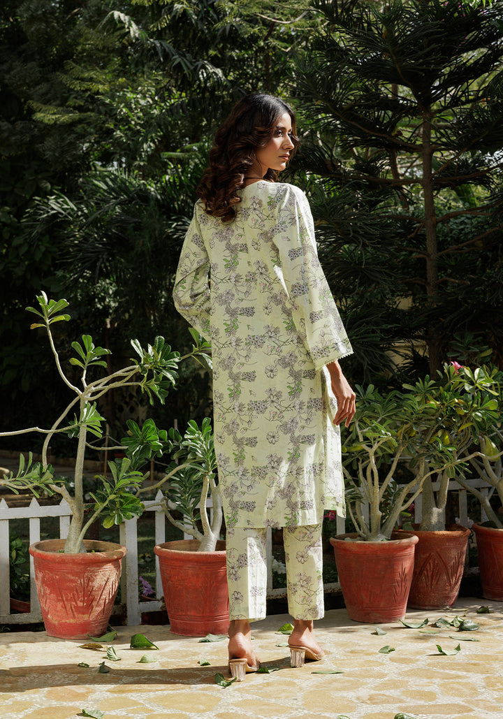 Zarasi - Lime Bloom - Stitched Lawn Suit - 2 Piece