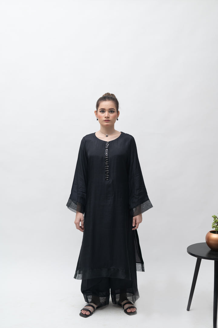 Alifyay - Black - Cotton Silk - 3 Piece