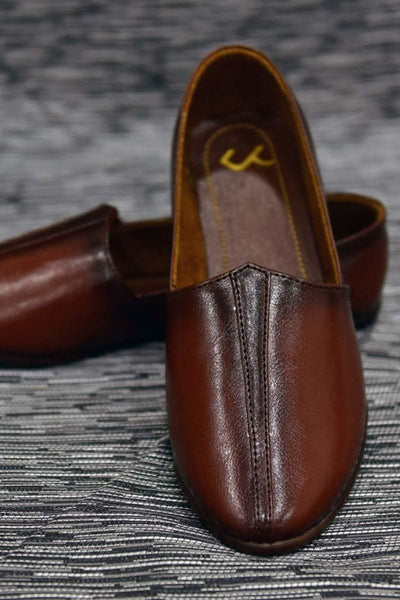 Kurta Corner - Khussa 103 - Brown - Leather - Foot Wear - Studio by TCS